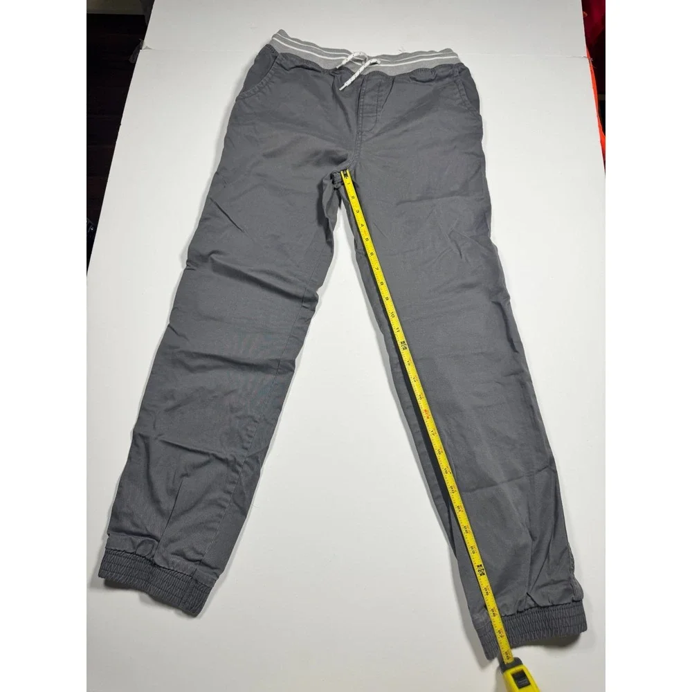 Cat & Jack Jogger Pants Boys 16‎ Gray Woven Elastic Drawstring Waist Tapered Leg